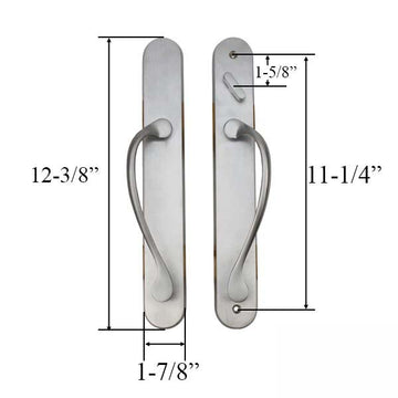 Marvin active Non-Keyed Ultimate Sliding French Door wide trim - Satin Chrome